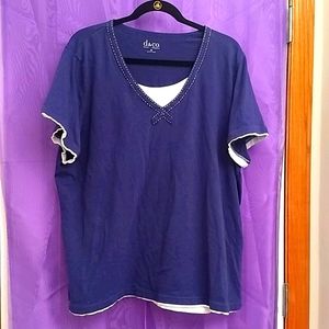 Layered Look Navy T-shirt